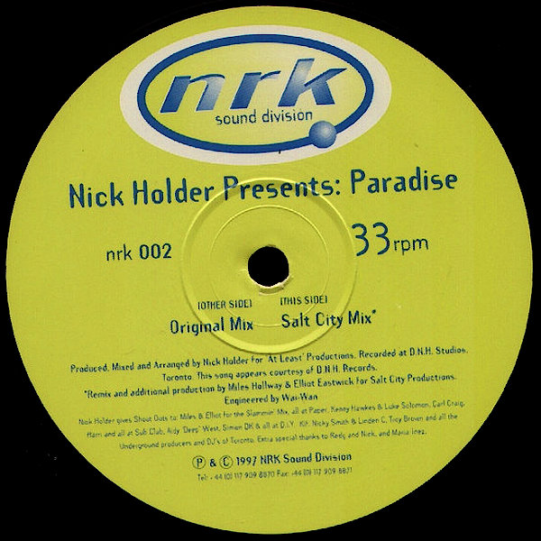 Nick Holder — Paradise (Salt City Mix) (1997)